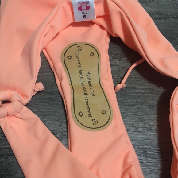 SHEKINI Women Bandeau Bikini Drawstring Tie Knot Bathing Suit Two Piece Swimsuit - Picture 16 of 16